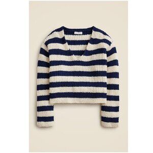 J. CREW Montauk Pullover Sweater In Stripe L Like New